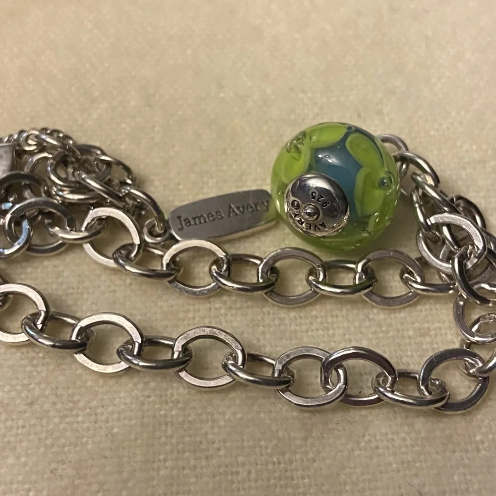SOLDJames Avery bracelet with retired glass flower finial - Picture 5 of 8